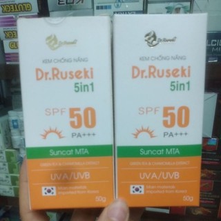 Kem chống nắng Dr.Duseki 5 in 1 SPF 50 PA+++ hỗ trợ chống nắng, dưỡng da nâng tone che khuyết điểm làm đẹp da tube 50g