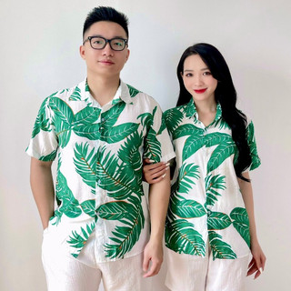 [VẢI ĐŨI CAO CẤP] Áo sơ mi đi biển họa tiết, đồng phục sơ mi đi biển vải tơ đũi