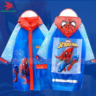 Áo mưa trẻ em cho bé có mũ và khóa kéo, hoạt hình siêu nhân, người nhện, công chúa Elsa