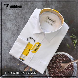 Áo Sơ Mi Trắng Dài Tay Dáng Trẻ Ôm Body Form Slimfit Vĩnh Tiến 369
