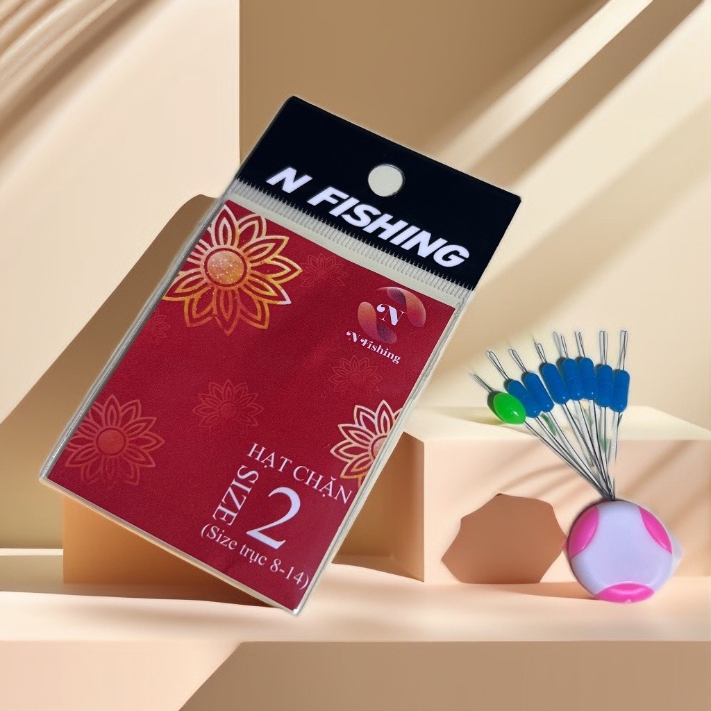 Phụ kiện câu cá, làm trục câu đài - Hạt chặn săn hàng NFishing ( 2 gói)