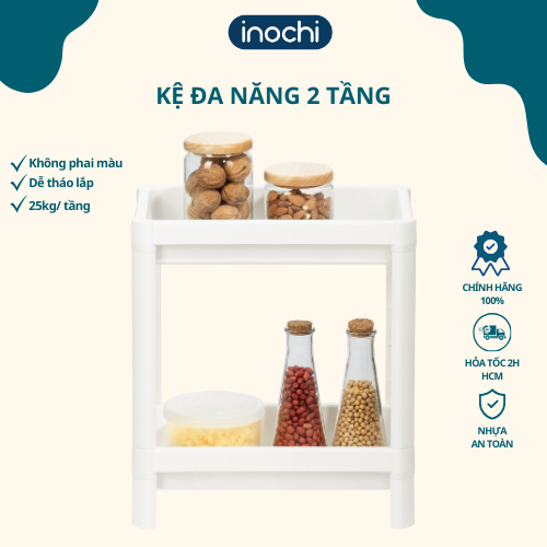 Kệ Đa Năng 2Tầng Inochi Nhựa Dùng Để Đựng Gia Vị Nhà Bếp Đựng Đồ Thực Phẩm, Phòng ngủ