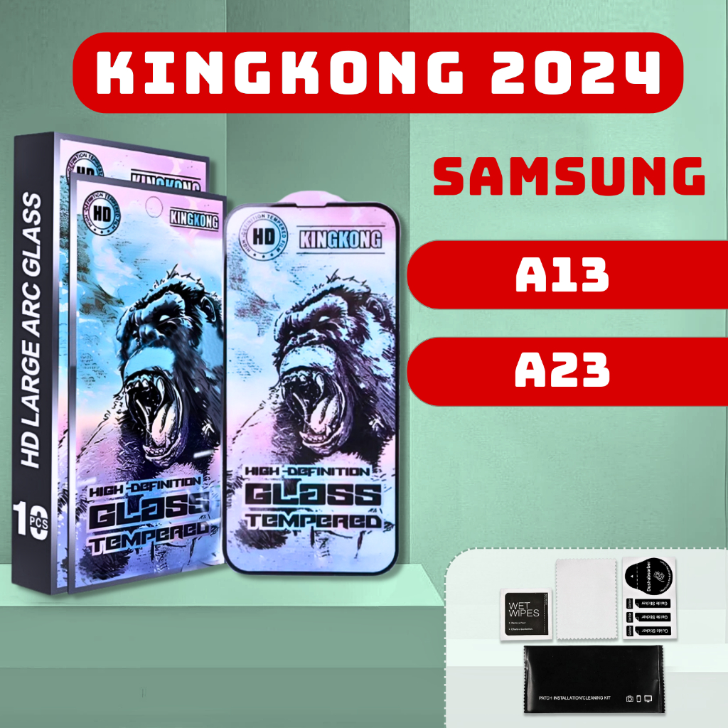 Kính cường lực KINGKONG XANH Samsung A13, A23 thế hệ mới | Miếng dán bảo vệ màn hình ss galaxy | mekca