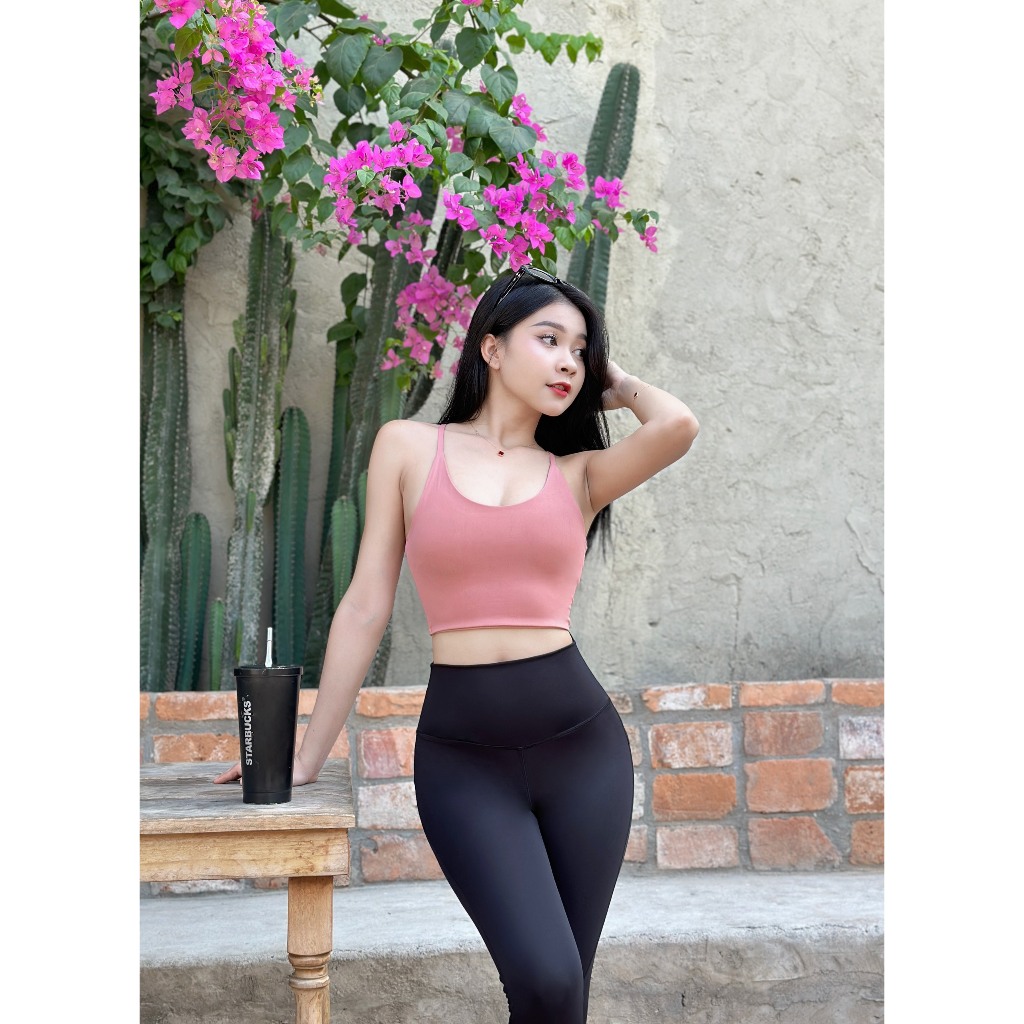 Áo Bra Thể Thao Nữ Tập Gym Yoga Aerobic Dây Đan Chéo Kèm Mút Chất Thun Poly 2 Da Co Giãn 4 Chiều Thấm Hút Mồ Hôi Ao19