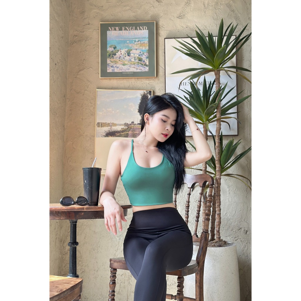 Áo Bra Thể Thao Nữ Tập Gym Yoga Aerobic Dây Đan Chéo Kèm Mút Chất Thun Poly 2 Da Co Giãn 4 Chiều Thấm Hút Mồ Hôi Ao19