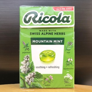 Ricola - hộp xanh lá 40g - kẹo thảo mộc bạc hà không đường / thụy sĩ / mountain mint candy