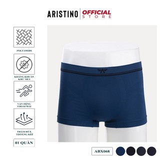 Quần boxer nam ARISTINO sịp đùi nam cao cấp cạp chun dệt logo dệt liền co giãn ôm body mềm mát mịn khử khuẩn - ABX068