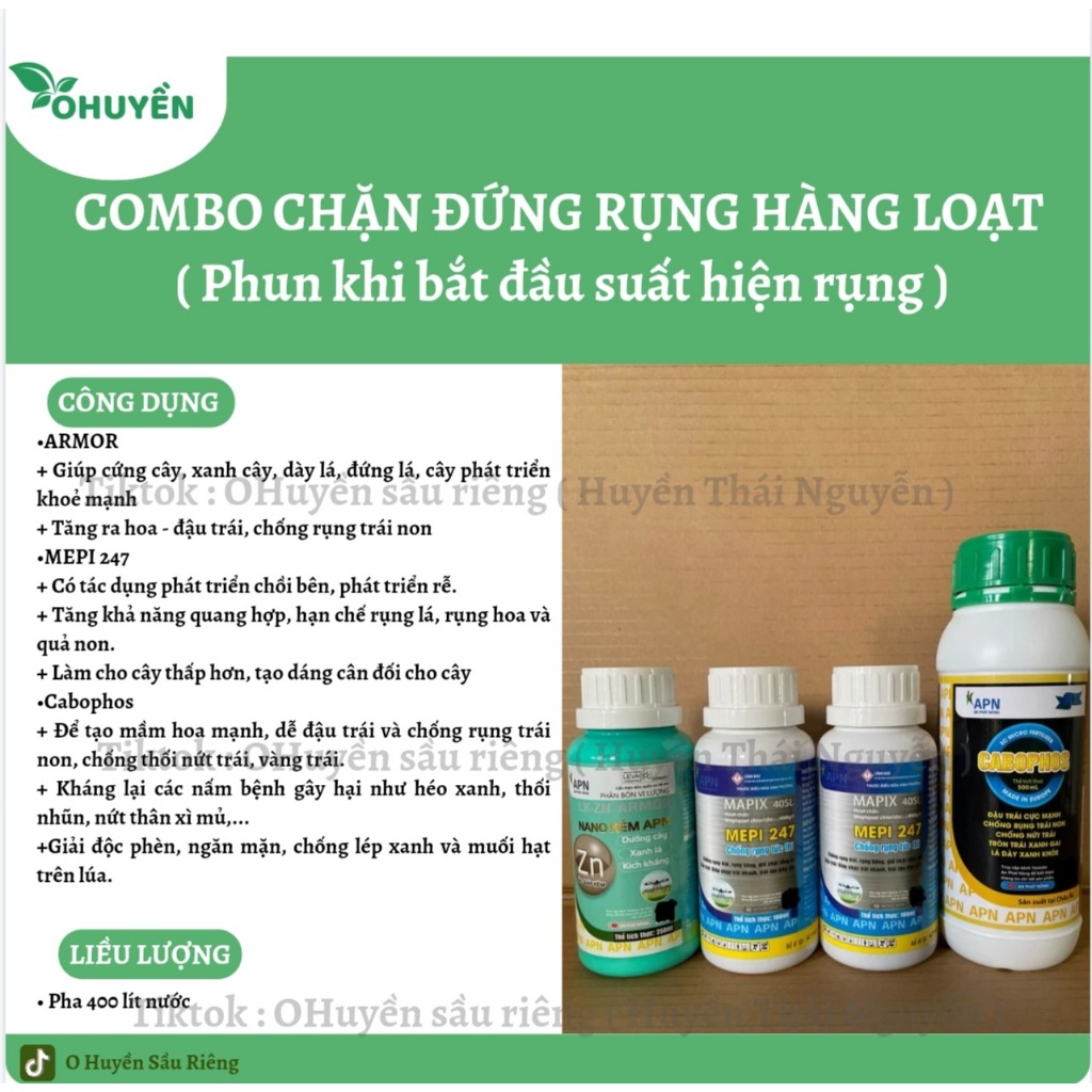 Phân bón hữu cơ Armor - Mepi 247 - Cabophos, combo chặn đứng rụng hàng loạt trên cây trồng.