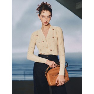 Maven - áo len tay dài thêu hoa clover top