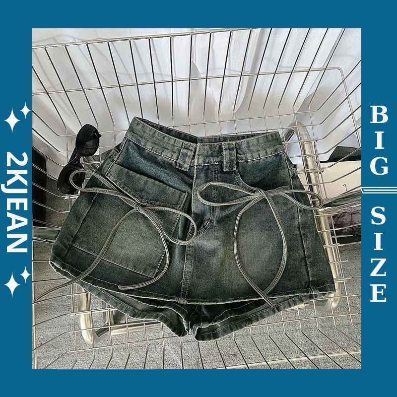 Quần Váy Jean Nữ Bigsize 40–85kg Dáng Chữ A Cạp Cao Thắt Nơ Giả Váy Che Đùi MS2035 – 2KJeans | BigBuy360 - bigbuy360.vn
