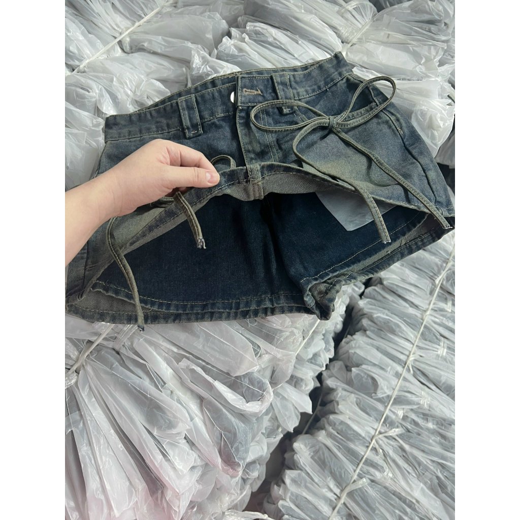 Quần Váy Jean Nữ Bigsize 40–85kg Dáng Chữ A Cạp Cao Thắt Nơ Giả Váy Che Đùi MS2035 – 2KJeans | BigBuy360 - bigbuy360.vn