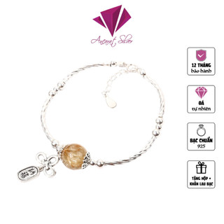 Vòng tay Ancarat phụ kiện bạc phối đá thạch anh tóc vàng