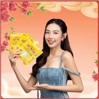 Khẩu trang bông sen vàng,thùng 100 cái khẩu trang 5d bông sen vàng