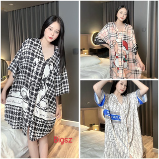 [ Bigsize 65-90kg] Váy ngủ đầm mặc nhà dáng dài chất lụa xước mềm nhẹ mát