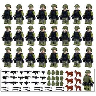 Set 24 nhân vật lắp ráp mô hình lính nga kèm phụ kiện cảnh khuyển