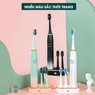 Bàn chải điện JIALAIYA(bảo hành 6 tháng) kèm 5 đầu chải vệ sinh răng miệng loại bỏ mảng bám sâu răng