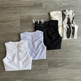 Áo croptop sát nách cổ V