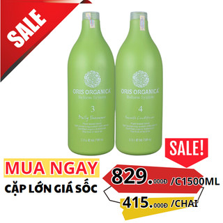 BỘ DẦU GỘI XẢ ORIS ORGANICA LÚA MẠCH PHỤC HỒI TÓC 1500ML
