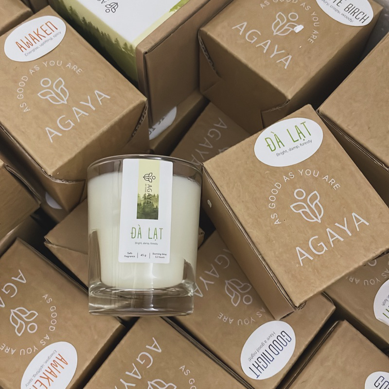 Nến thơm mini AGAYA hũ thuỷ tinh kèm box