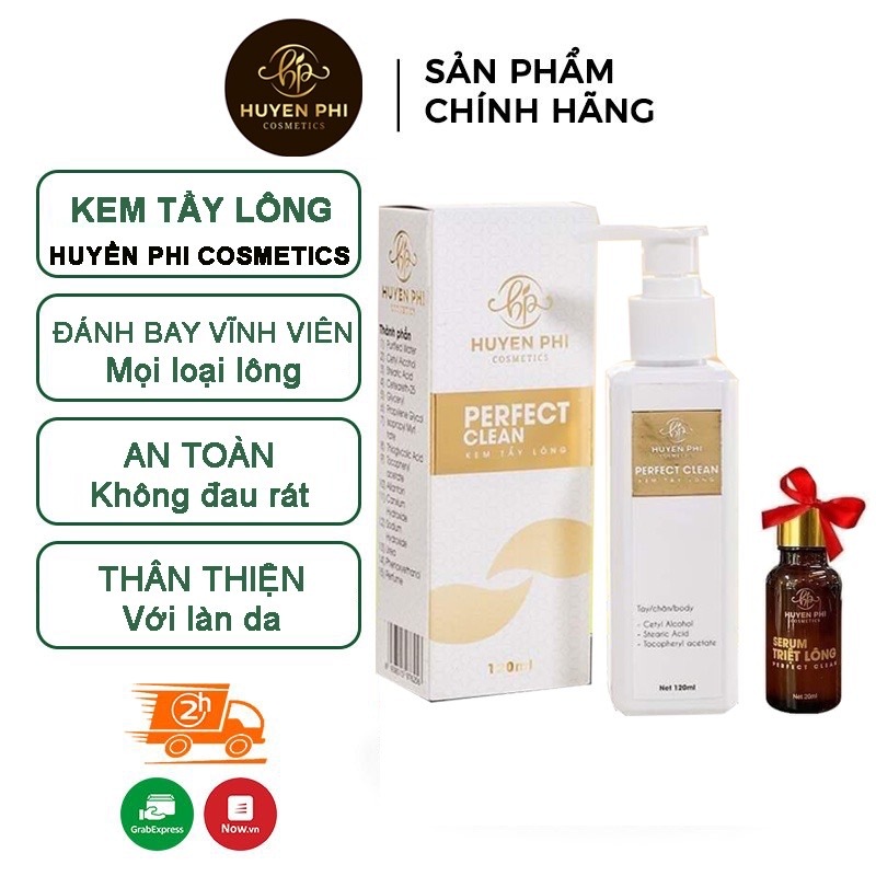 Combo Kem tẩy lông Huyền Phi + Serum triệt, tẩy được lông tay chân nách vùng kín an toàn mọi loại da 140ml – vnmask