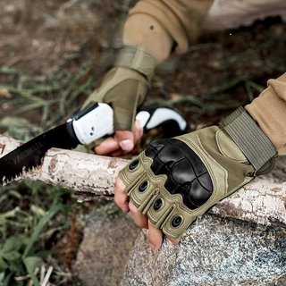 Găng tay tactical cụt ngón, găng tay chiến thuật hở ngón gù cao su