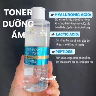 Toner dưỡng ẩm chống lão hóa Super power mezo Bielenda [ TONER XANH DƯƠNG] 200ML
