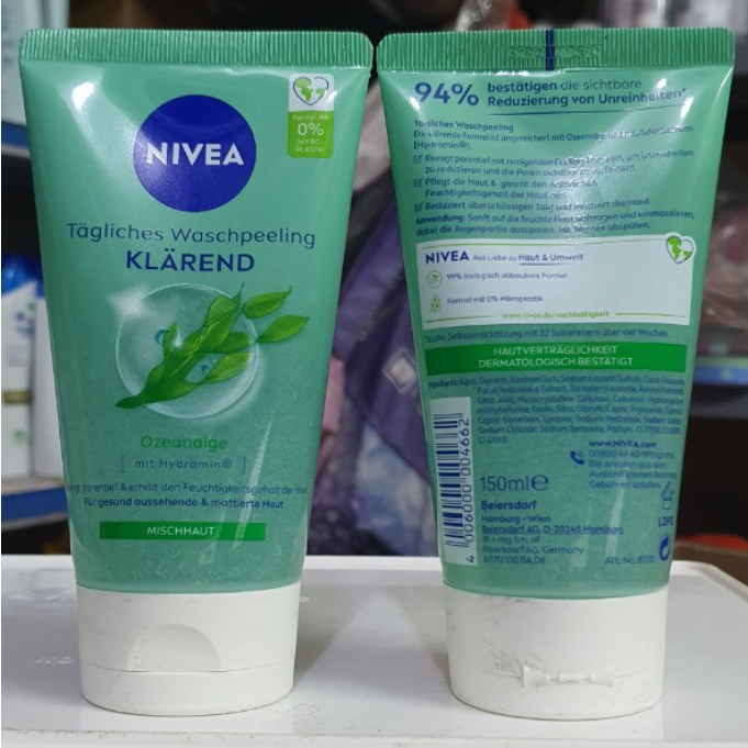 Sữa rửa mặt NIVEA Wasch peeling hàng Đức