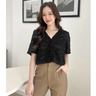 Olv - áo mia button top