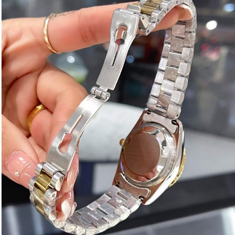 Đồng hồ nam Rolex Date Just - Máy Quatz viền băm cao cấp, dây kim loại đúc nguyên khối không bay màu - Bảo hành 1 năm