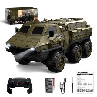 Xe điều khiển quân sự 6 bánh 6 cầu 6WD có điều tốc,có đèn 2.4G 1:16 22km/h Deerman DK023