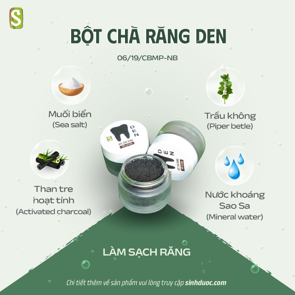 Den Chà Răng, Bột Chà Răng,Giảm Hôi Miệng, Hỗ Trợ Trắng Răng - HTX Sinh Dược -SD56