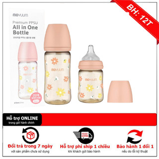 Bình sữa moyuum 170ml/270ml hoa cúc hồng mẫu mới 2023