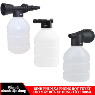  Bình phun xà phòng bọt tuyết cho máy rửa xe dung tích 300ml kết hợp đầu nối nhanh tiện dụng 