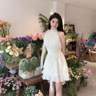 Váy Cổ Yếm Hở Vai Hai Lớp Chiết Eo Chất Von Mềm 2 Tầng Phong Cách Tiểu Thư Siêu Xinh_Hàng Order QCCC