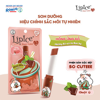 Son lipice sheer color q phiên bản choco mint hồng ửng đỏ 2.4g hương sô cô la bạc hà