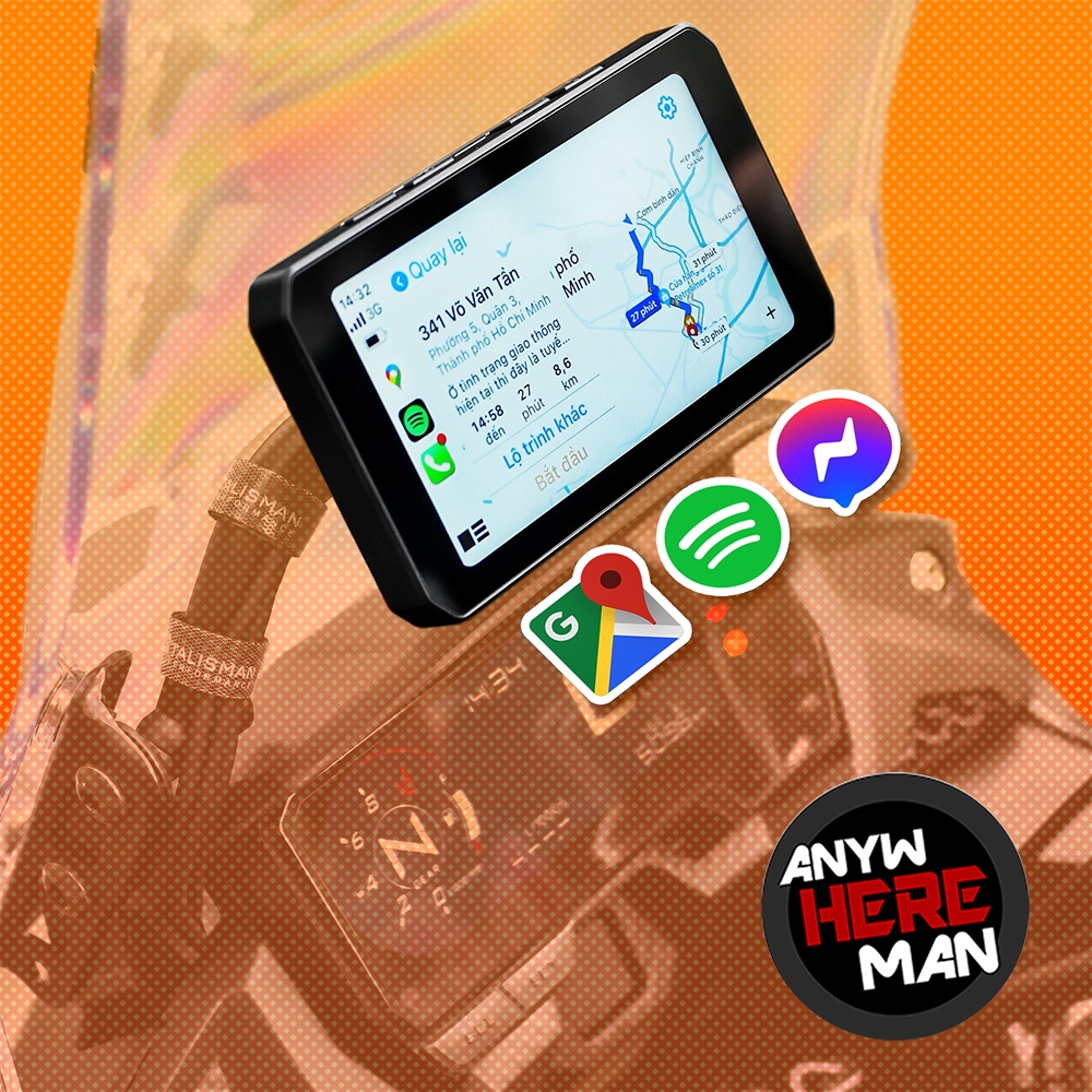 Màn hình Carplay Chigee dẫn đường cho xe mô tô phân khối lớn
