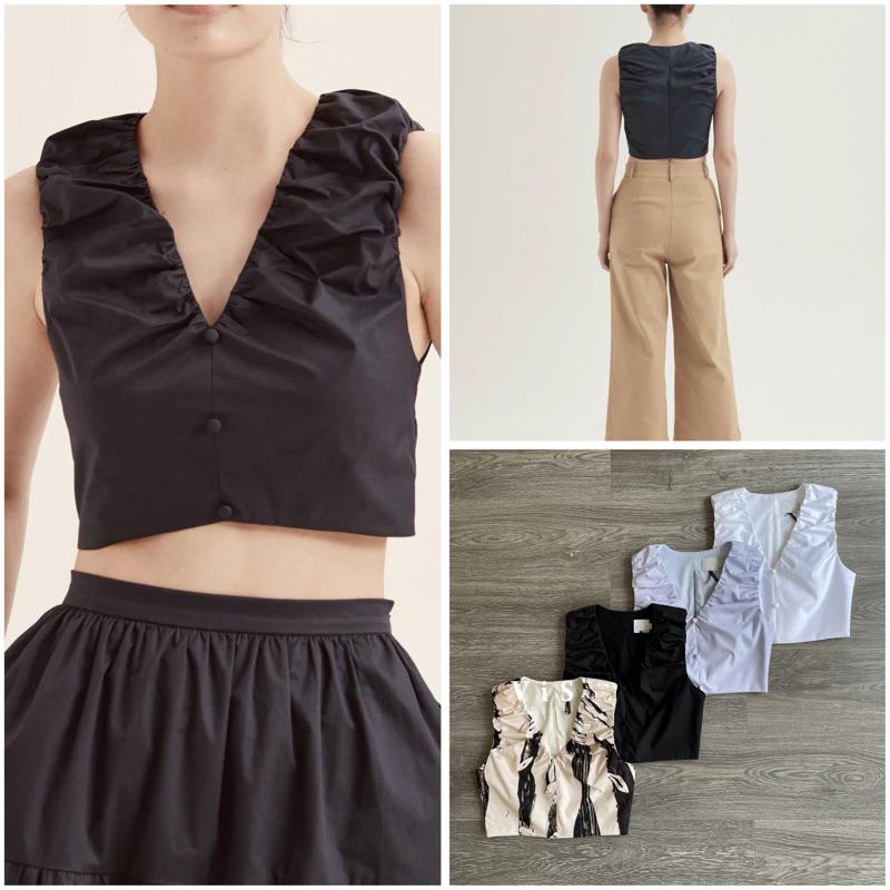 Áo croptop sát nách cổ V