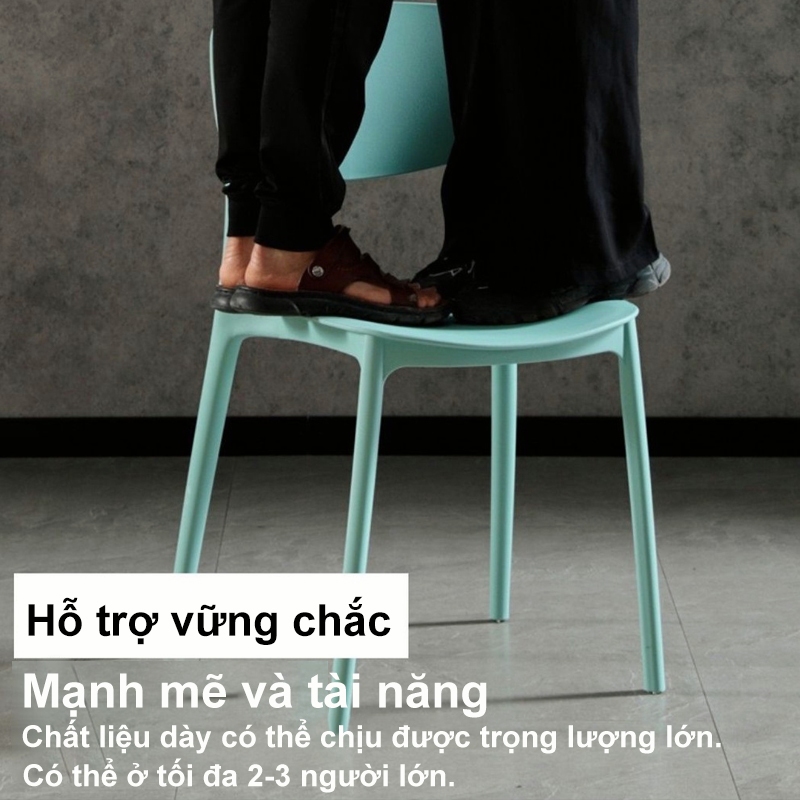 IB Ghế nhựa  tựa lưng xếp chồng Ghế câu cá Ghế ăn Bền và dễ vệ sinh Nhiều màu sắc Không cần cài đặt | BigBuy360 - bigbuy360.vn