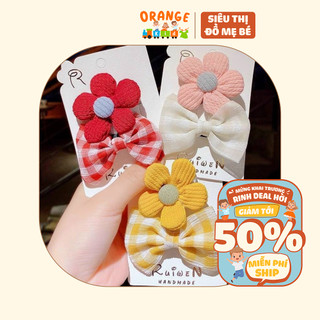 Sét kẹp hoa nơ 3 màu cho bé gái