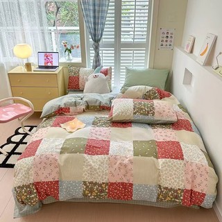 Bộ chăn ga gối cotton organic nhập khẩu Hoa nhí thổ cẩm Dreamhome