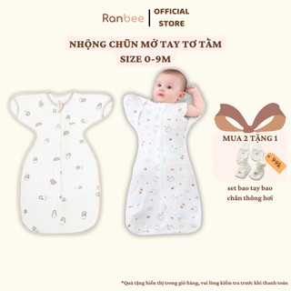 Nhộng Chũn Mở Tay Ranbee Chất Liệu Tơ Tằm Mềm Mịn Co Giãn Tốt Size 0-12M