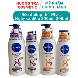 Bộ đôi dưỡng thể Nivea ngày và đêm trắng da chống nắng 350ml - Chính hãng