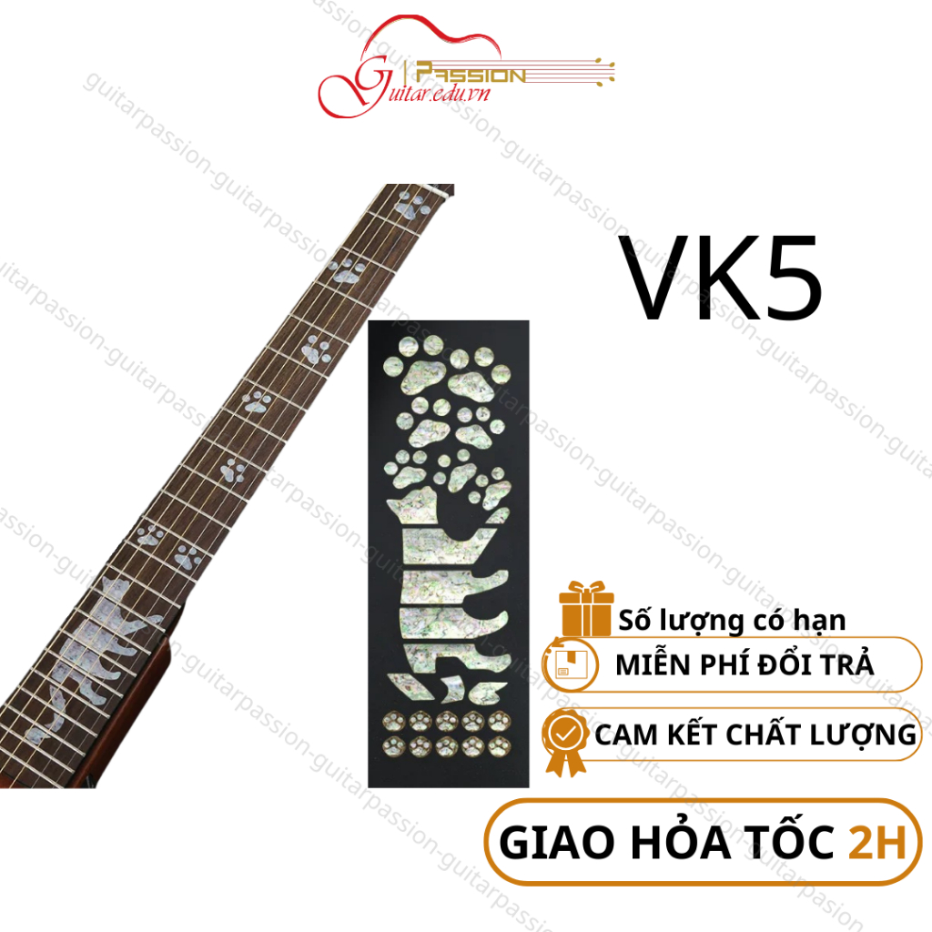 Sticker Miếng dán trang trí cần đàn EK5 guitar nhiều mẫu Guitar Passion