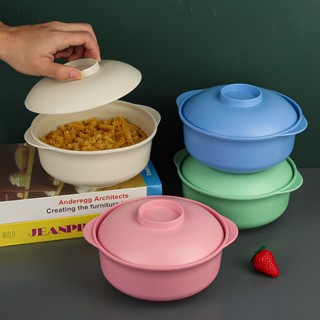 Bát ăn cơm dung tích lớn chất liệu lúa mì có 2 tai và lắp đậy- Chén ăn cơm cao cấp