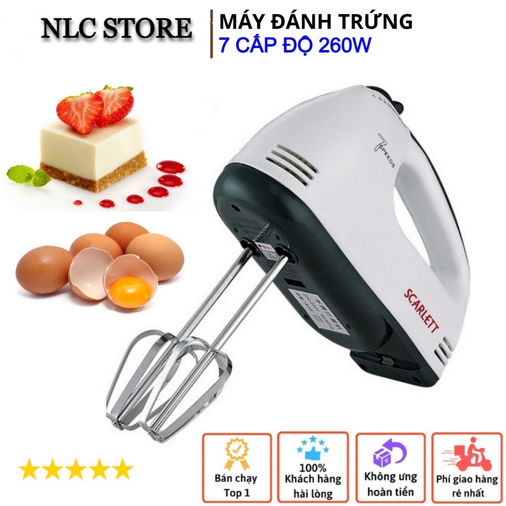 Máy Đánh Trứng - Máy Đánh Kem - Máy Trộn Bột - Mini, Cầm Tay, Siêu Khỏe 260W, Tạo Bọt, Trộn Nhanh