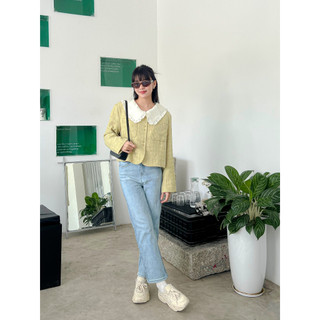 LENCLOTHING Quần jeans nữ 9184-9185 - Quần jeans suông basic
