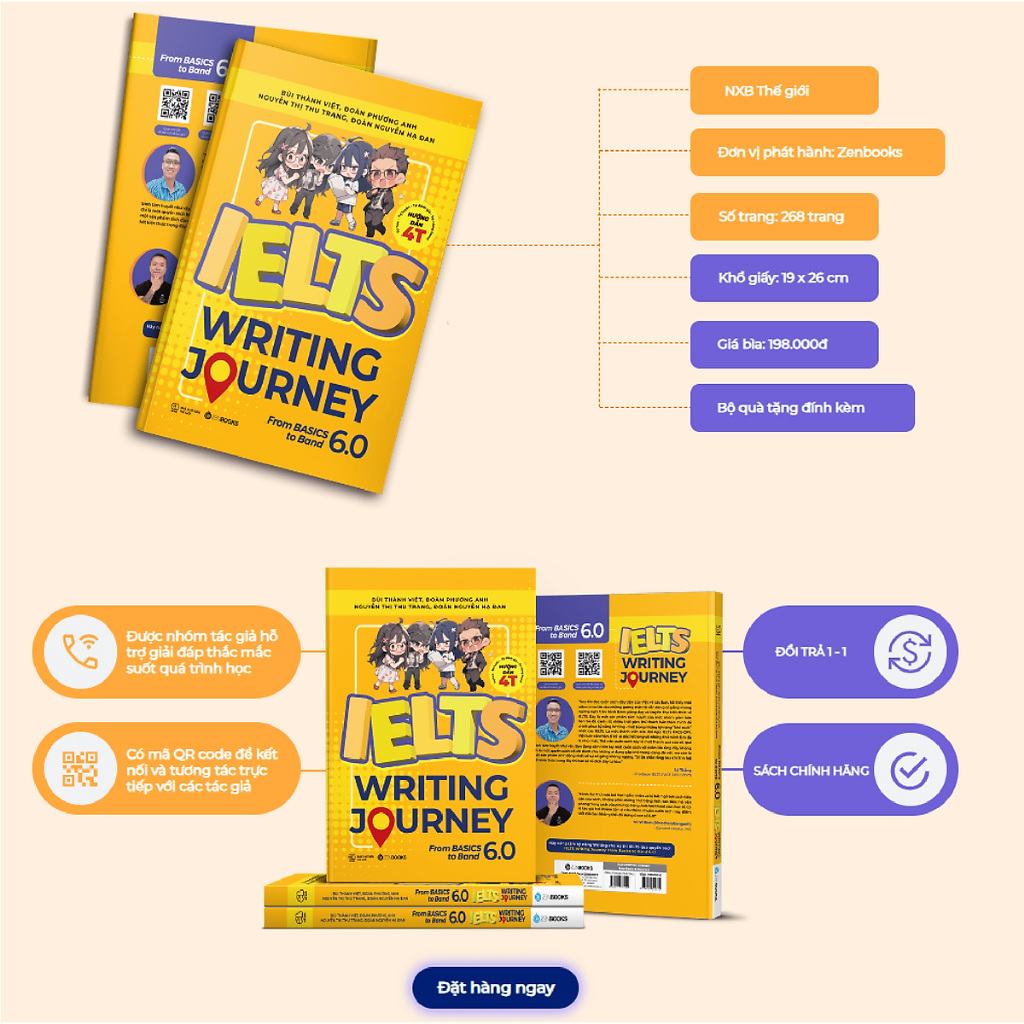 Sách - Bộ 2 cuốn IELTS Writing Journey Elevate To Band 8.0 + IELTS Writing Journey From Basics To Band 6.0 (Lẻ tùy chọn) | BigBuy360 - bigbuy360.vn