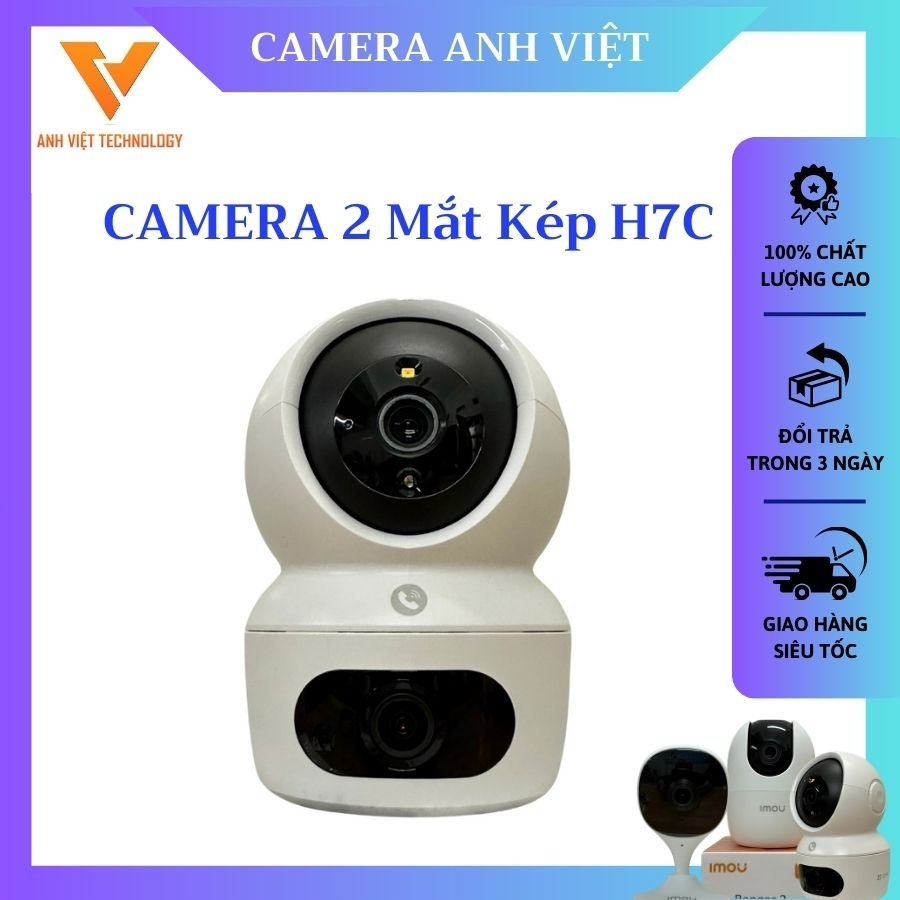 Camera wifi 2 mắt kép trong nhà ezviz H7C 8M cực nét 2k + gọi video call xoay 360 độ [Anh Việt Techn