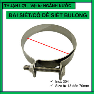 Cổ dê siết ốc inox đủ size, đai bu lông siết ốc inox Đai Siết Ống Inox phi 20 đến 70 mm