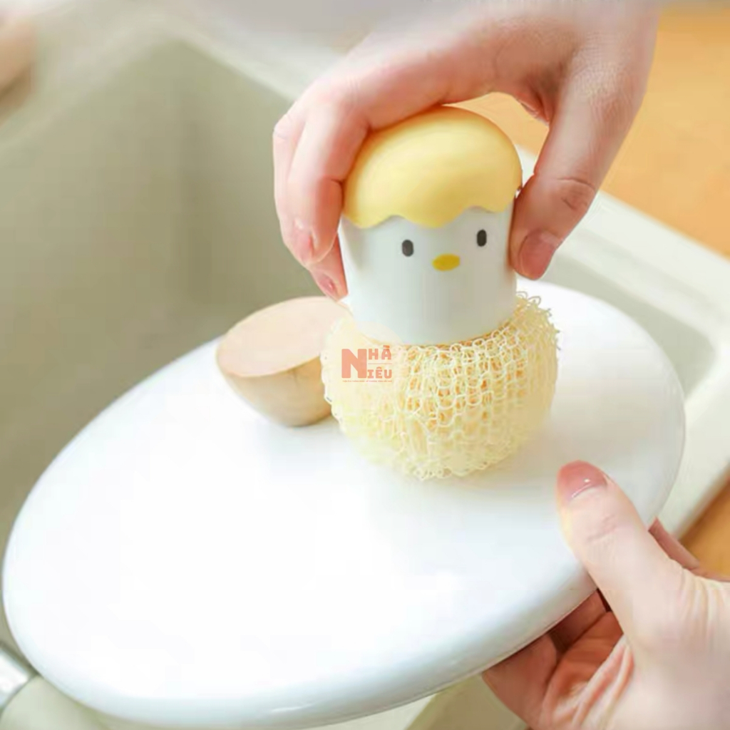 Miếng Cọ Rửa Chén Bát Dụng Cụ Cọ Xoong Nồi Phòng Bếp Dễ Thương BepNieu